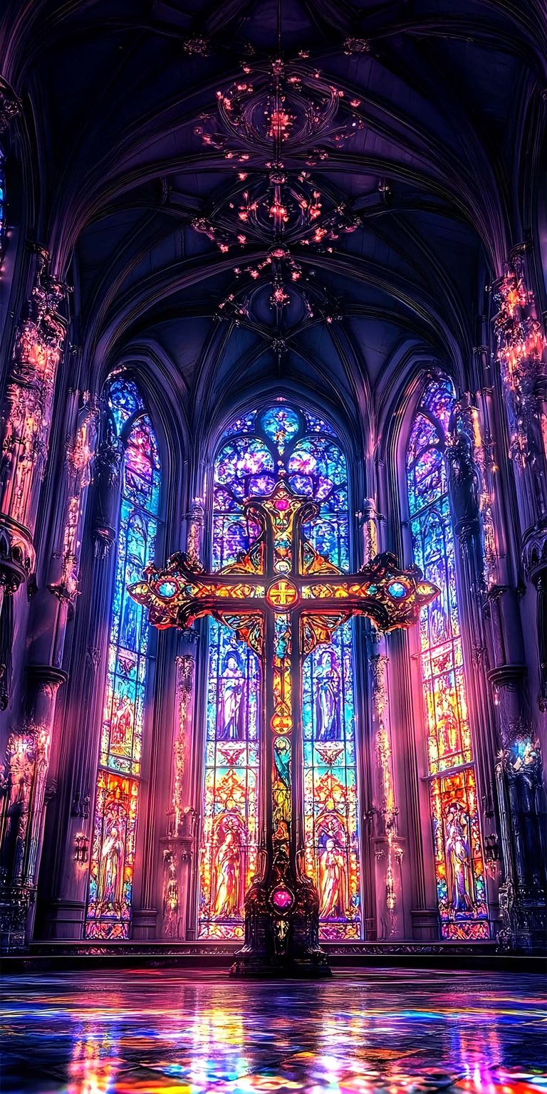 Church glass window wallpaper for iPhone 4K
