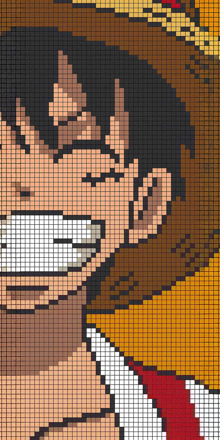Pixel Art Digital Luffy wallpaper 4K