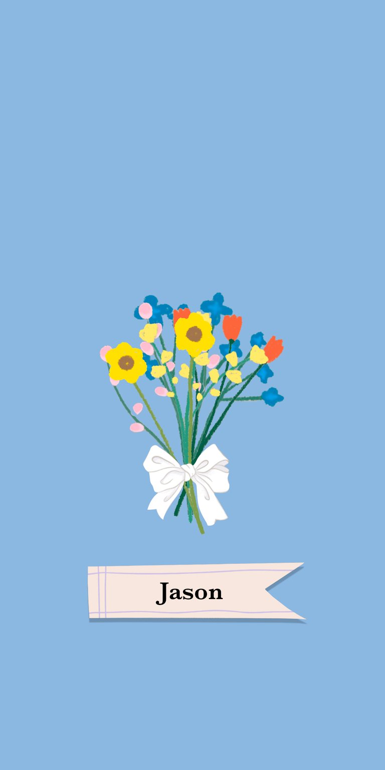 illustration flower wildflower white daisy bouquet label ribbon jason