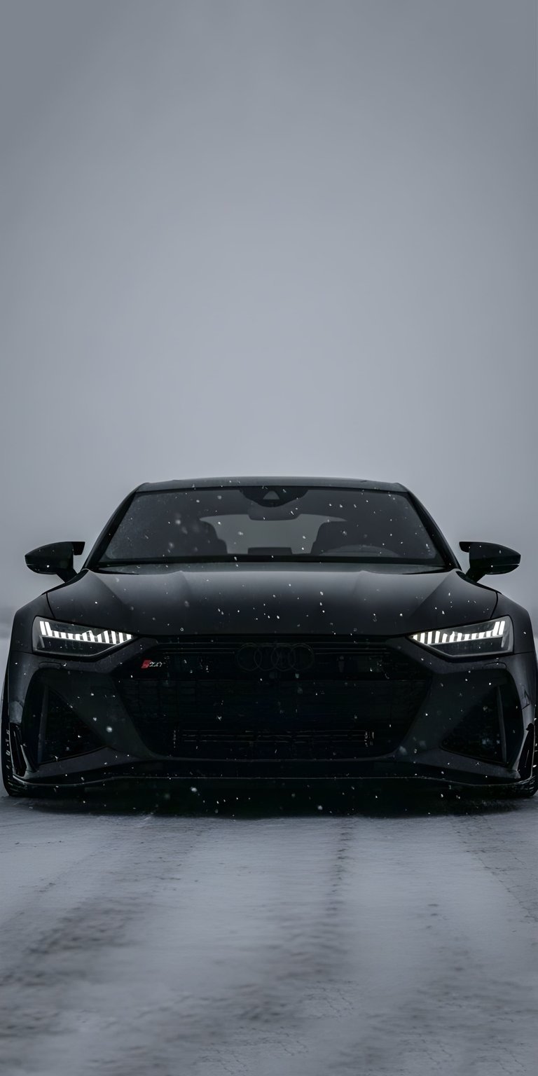 Audi RS7 4K Wallpaper highlights the aggressive front grille, sharp LED headlights, and sleek black bodywork. This cinematic wallpaper enhances your iPhone lock screen and home screen with bold reflections and premium styling, perfect for aesthetic wallpapers.