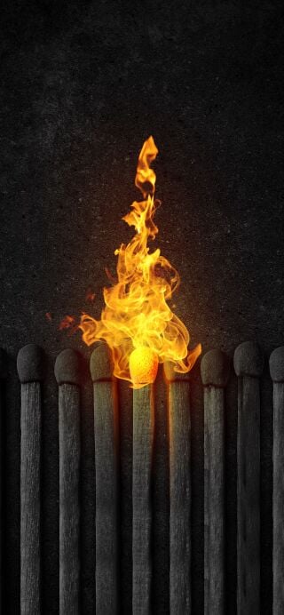 Red and black match fire HD wallpaper