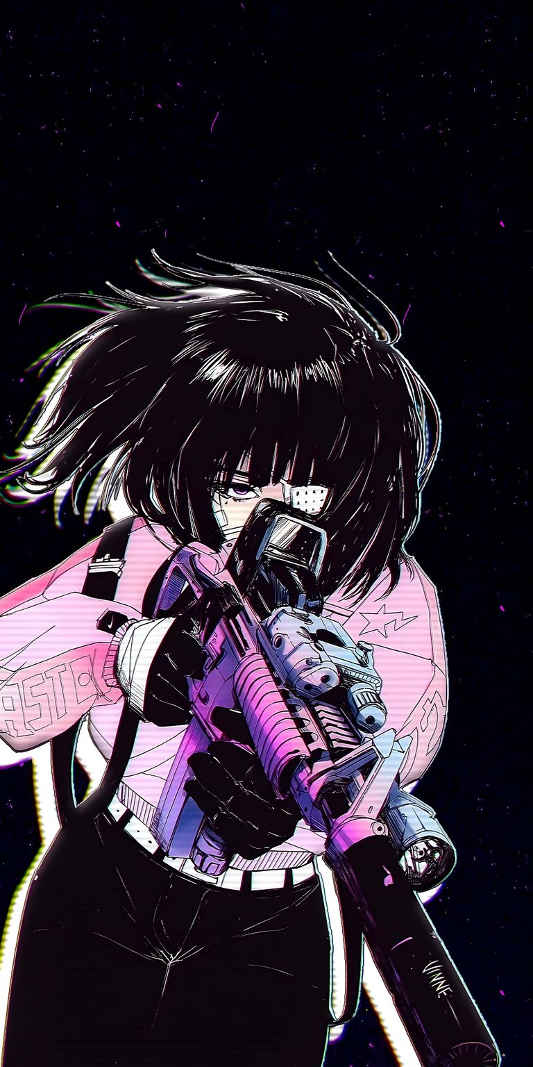 Anime soldier girl wallpaper for iPhone 4K