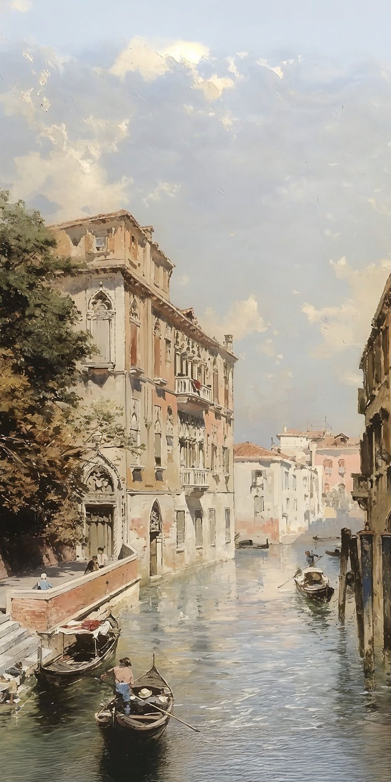 Venice painting art iPhone wallpaper 4K