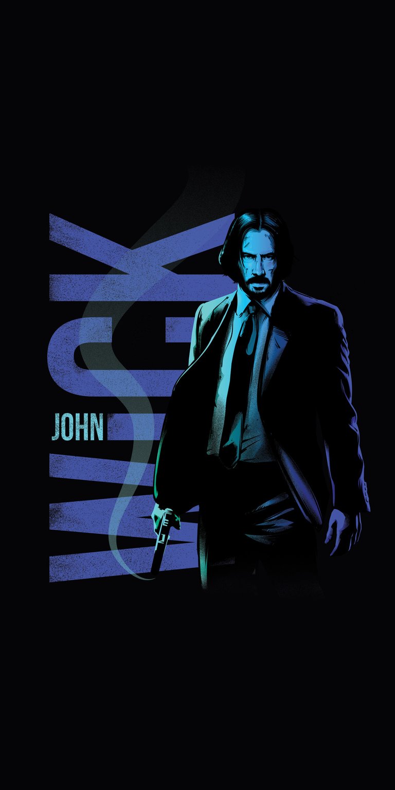 John Wick animated with name wallpaper in 4k