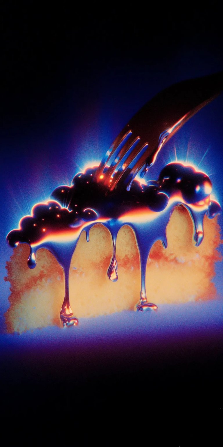 Dark chrome blueberry cake art iOS wallpaper HD