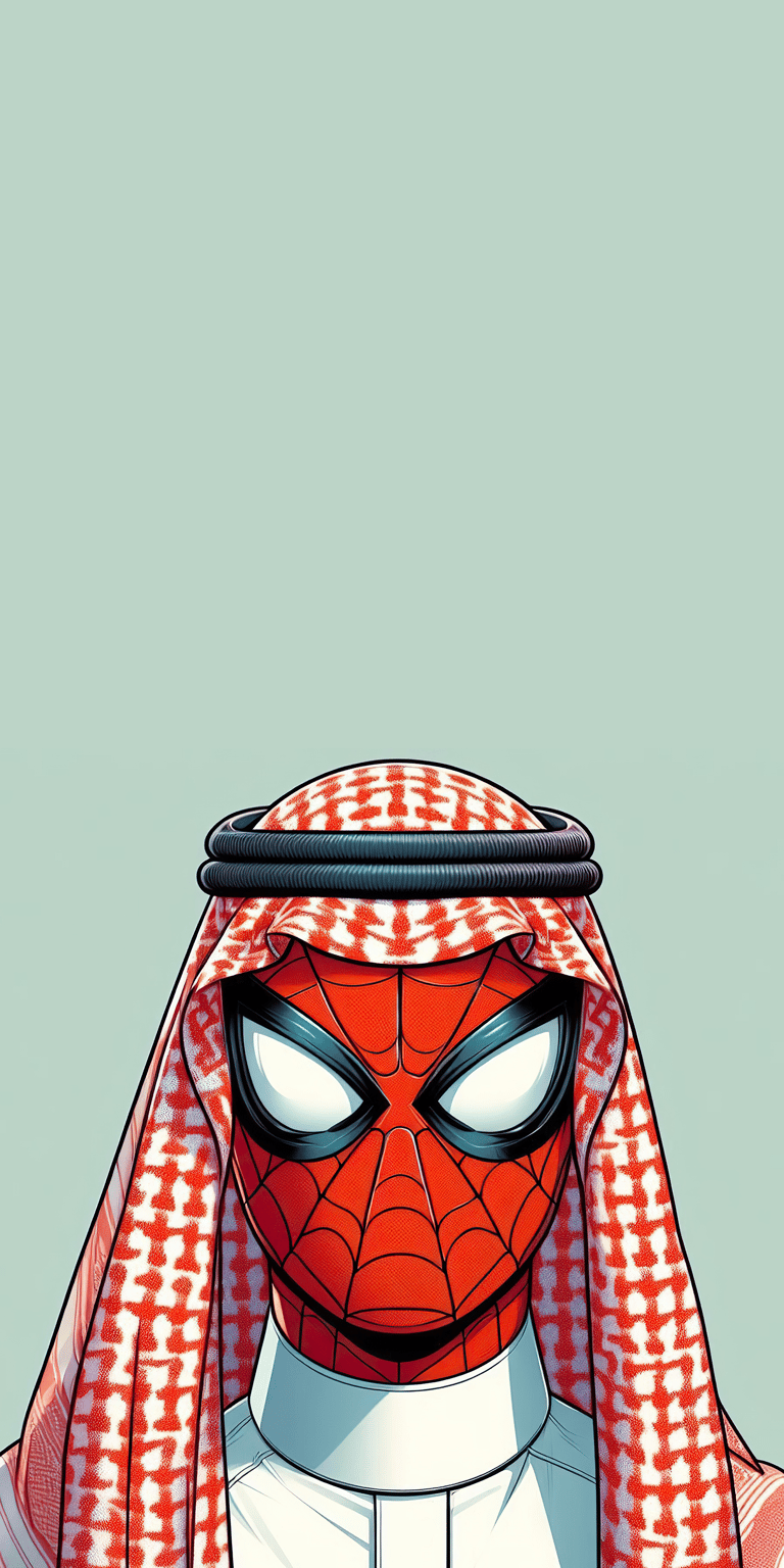 Spiderman in traditional arabic attire wallpaper in 4k
