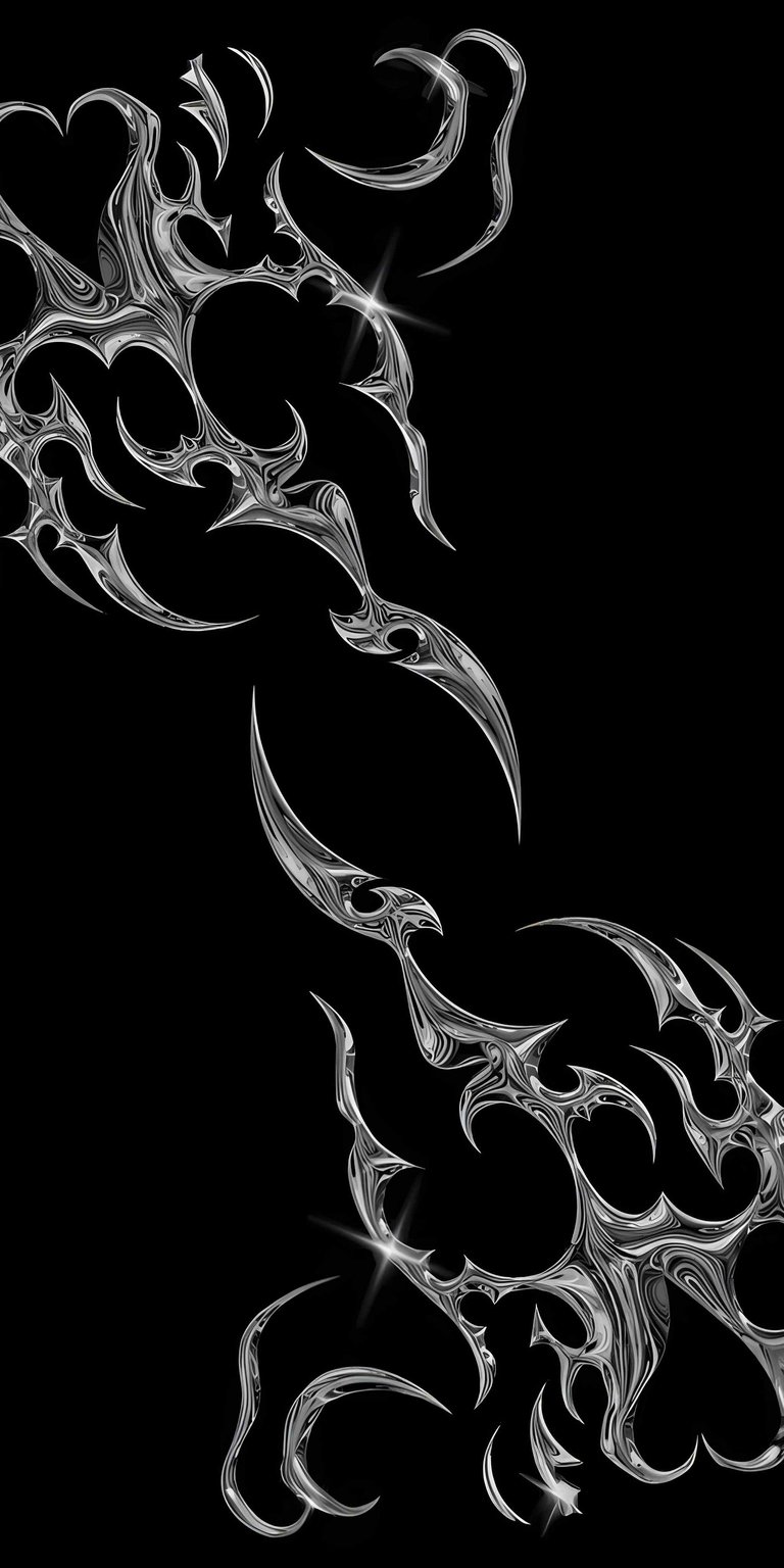 Download this striking abstract silver wallpaper for your iPhone in stunning 4K resolution. Notice the chrome thorns and the shiny liquid texture, a perfect edgy wallpaper.