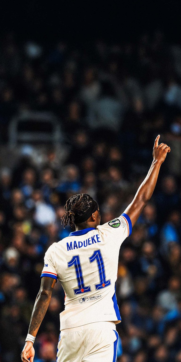 Noni Madueke celebrates scoring his team's second goal Wallpaper 4k iPhone