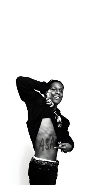 ASAP Rocky Tattoo black and white wallpaper