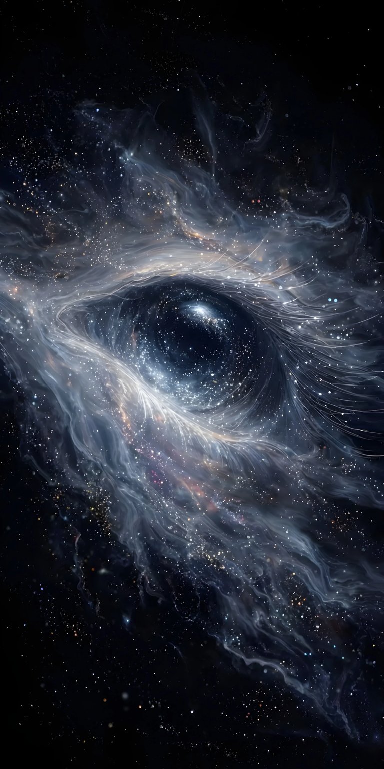 Enhance your iPhone with this stunning 4K wallpaper featuring the Eye of Space, a cosmic vortex of swirling nebulas and shimmering stardust. This mesmerizing wallpaper captures the depth of the universe with ethereal cloud-like formations and a central dark abyss.