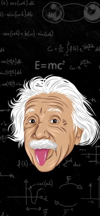 Einstein with equation paint wallpaper