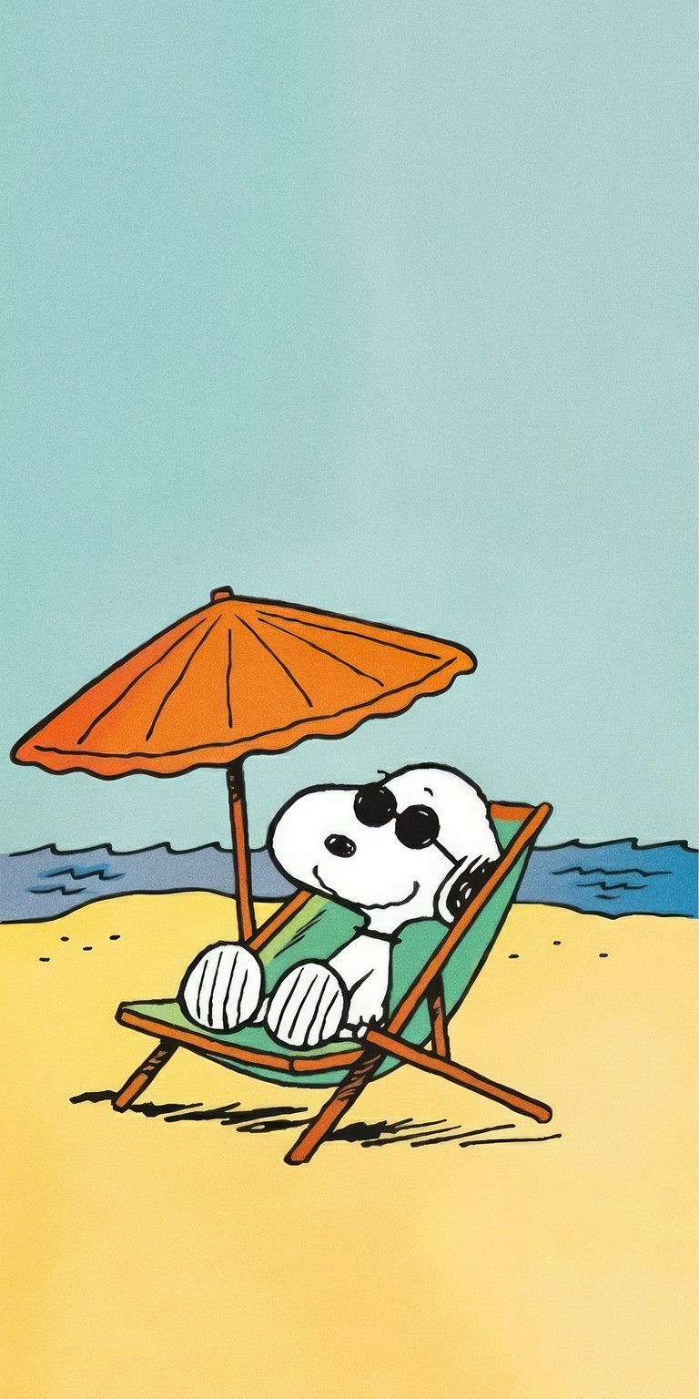 Snoopy relaxing at the beach wallpaper iPhone
