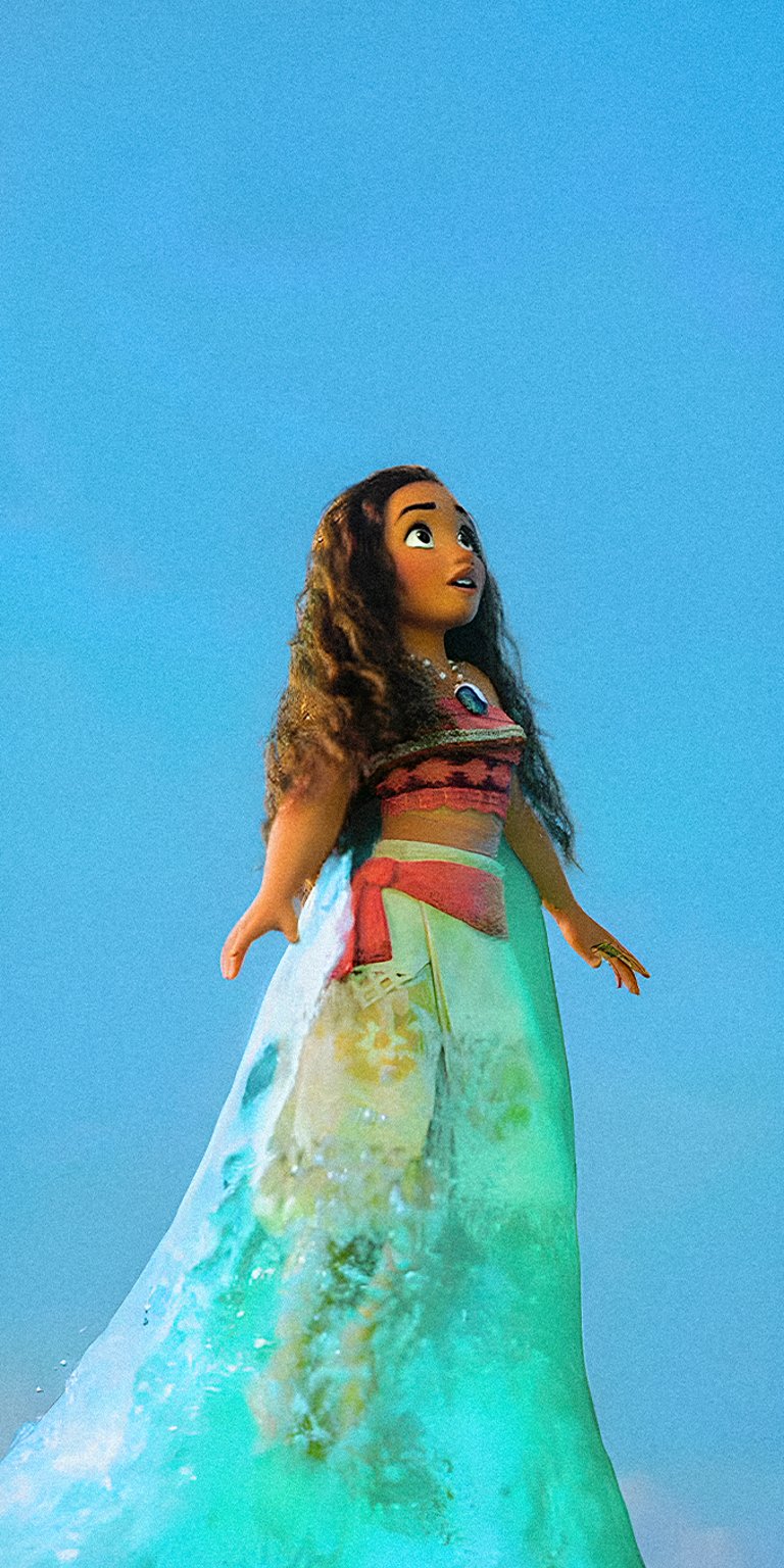 Moana with the ocean iPhone wallpaper