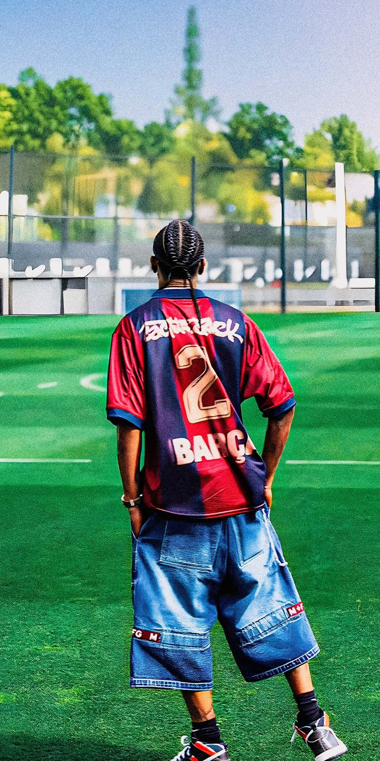 Travis Scott on Barcelona Football Ground Wallpaper HD