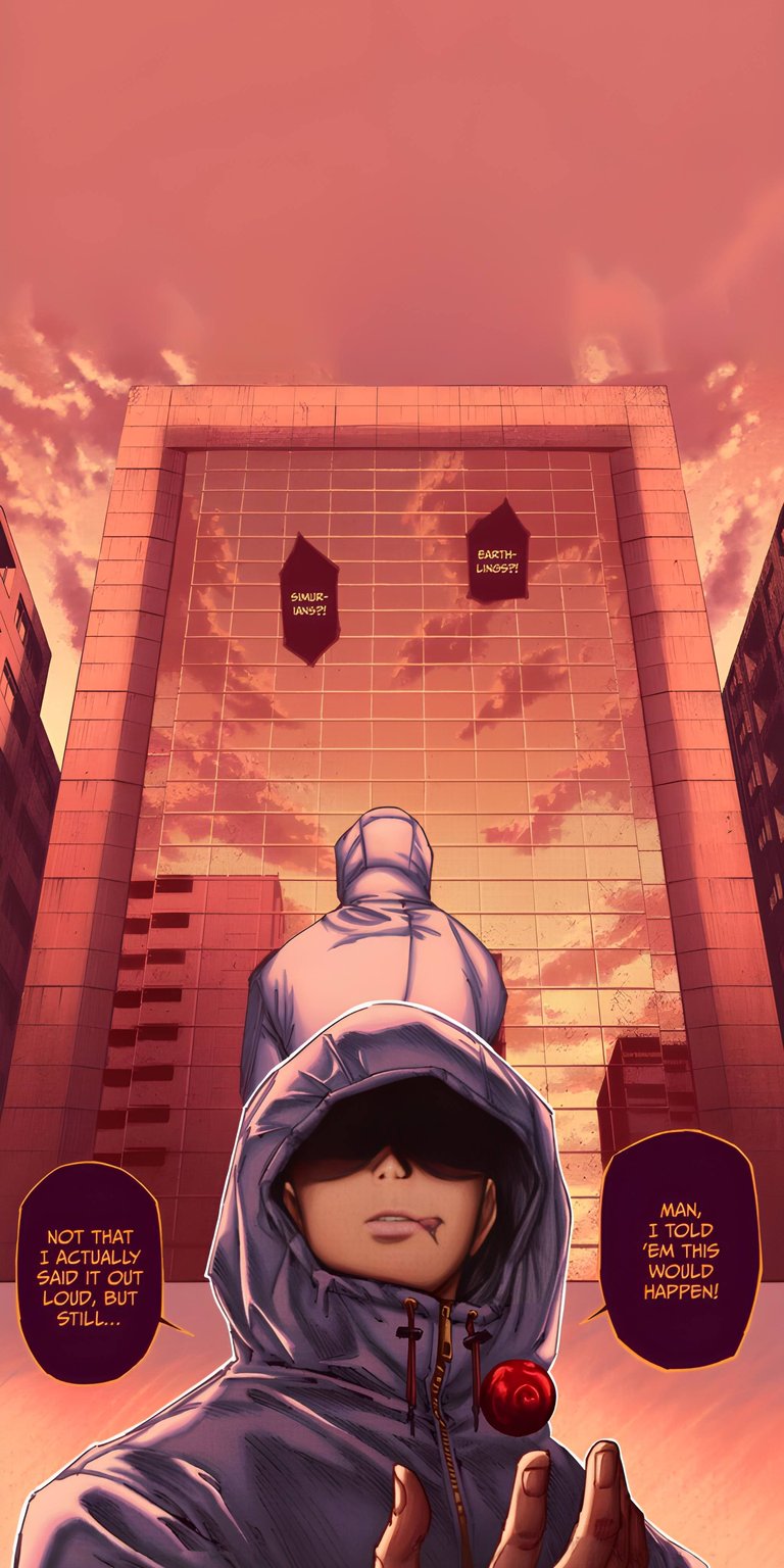 Download this stunning Yuji Itadori wallpaper in 4K for your iPhone! This wallpaper showcases yuji in a hoodie with sunglasses, standing before a towering building with speech bubbles.