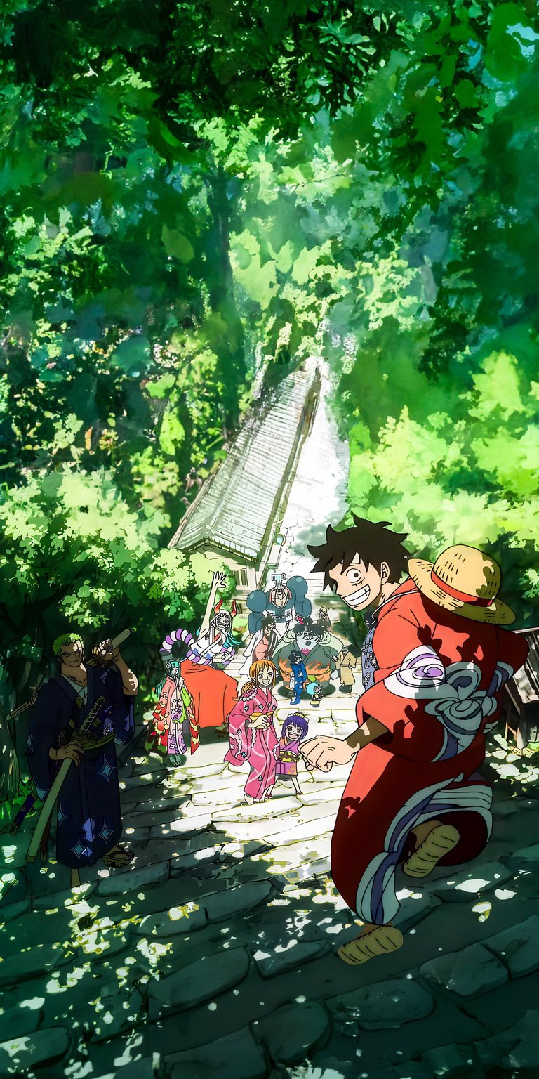 Luffy with other characters wallpaper iPhone