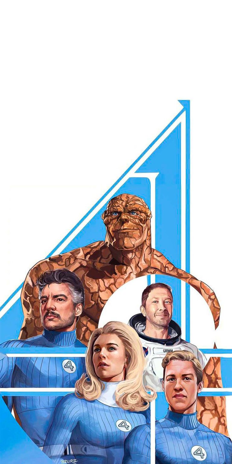 Fantastic 4 movie characters poster art iPhone wallpaper 4K