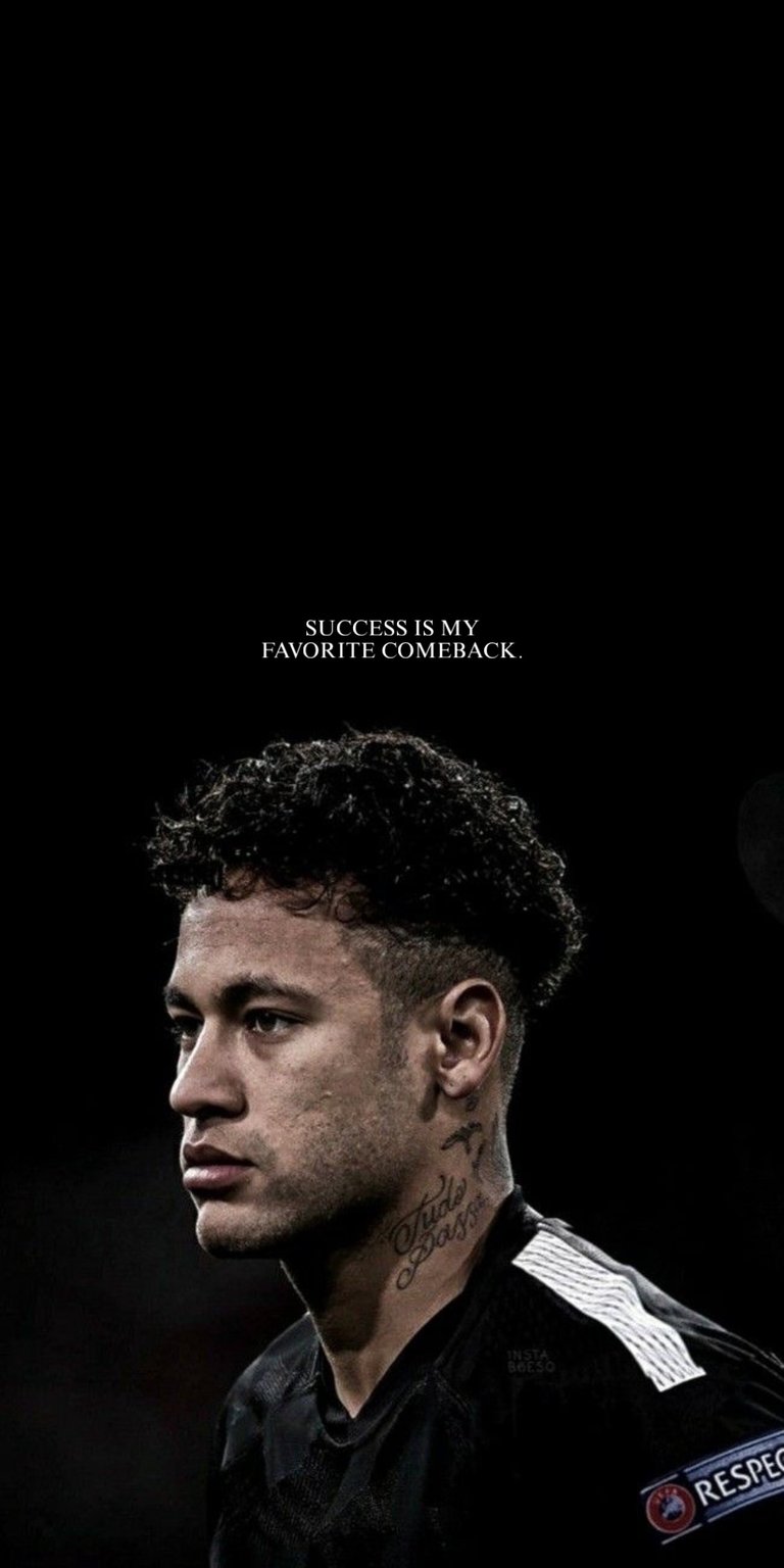 The image is a lock screen wallpaper featuring Brazilian professional footballer Neymar Jr. in ultra HD 4K resolution