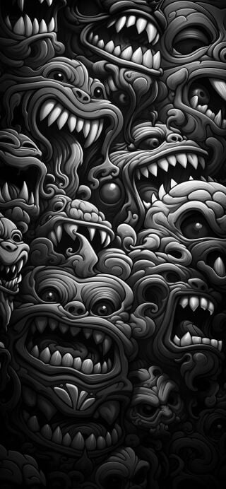 Monster colorful faces HD wallpaper