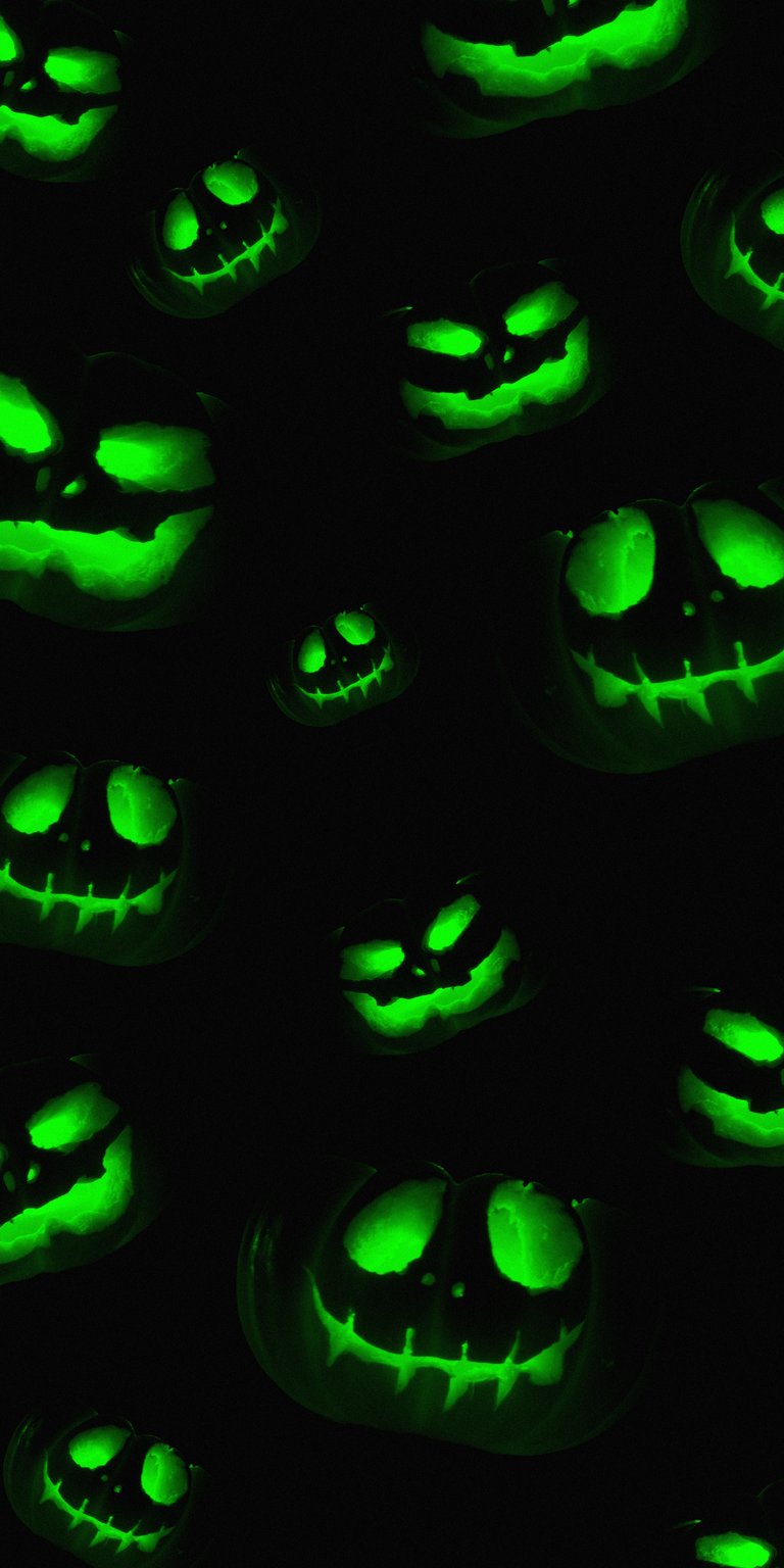 Green pumpkin face dark wallpapers