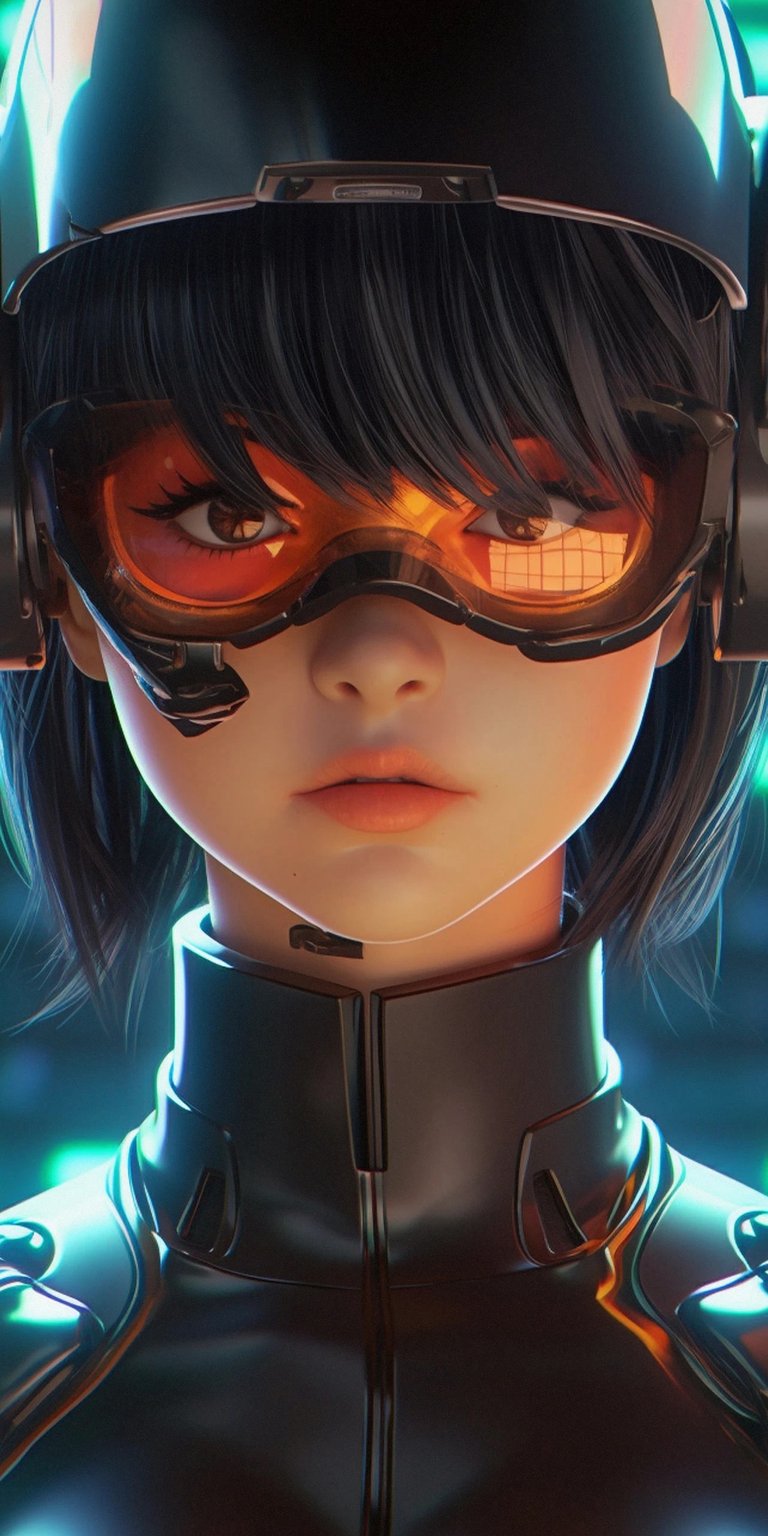 Woman wearing a helmet and leather suit wallpaper