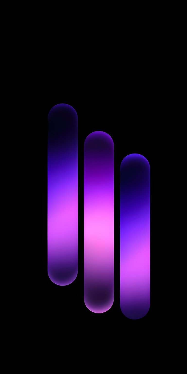 This purple glowing bars 3D wallpaper showcases vibrant neon pillars against a deep black background for your phone. Set this striking wallpaper as your lockscreen for a sleek, futuristic mobile aesthetic.