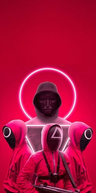 The Frontman poster with his soldiers in red background wallpaper