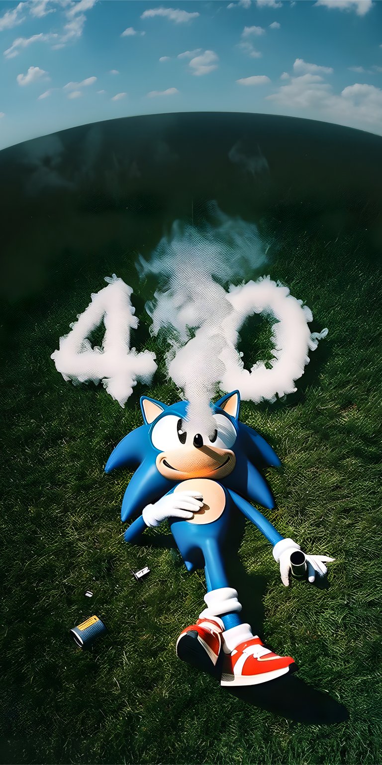 sky grass game lay cigarette smoke hedgehog weed 420 sonic