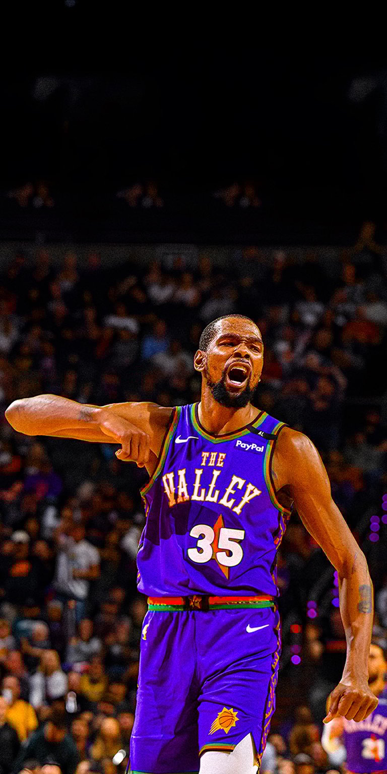 Kevin Durant of the Phoenix Suns celebrates NBA wallpapers for iPhone