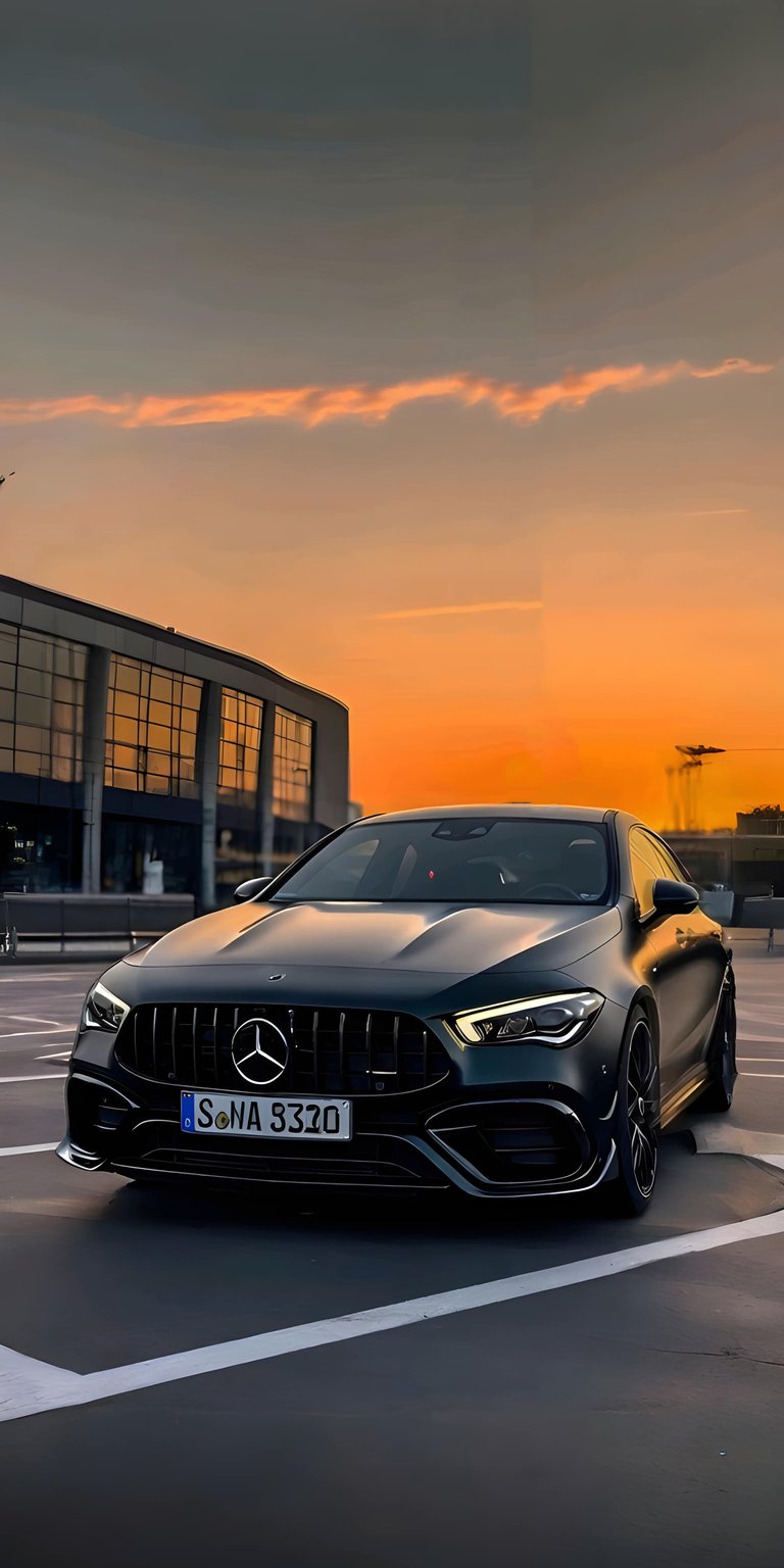 This 3D spatial wallpaper features a black Mercedes CLA in a sleek, high-performance setting. This automotive aesthetic wallpaper creates a deep sense of realism on your iPhone.