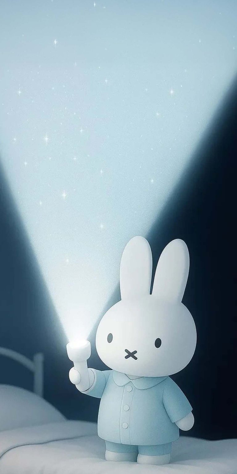 Miffy holding flashlight iPhone wallpaper