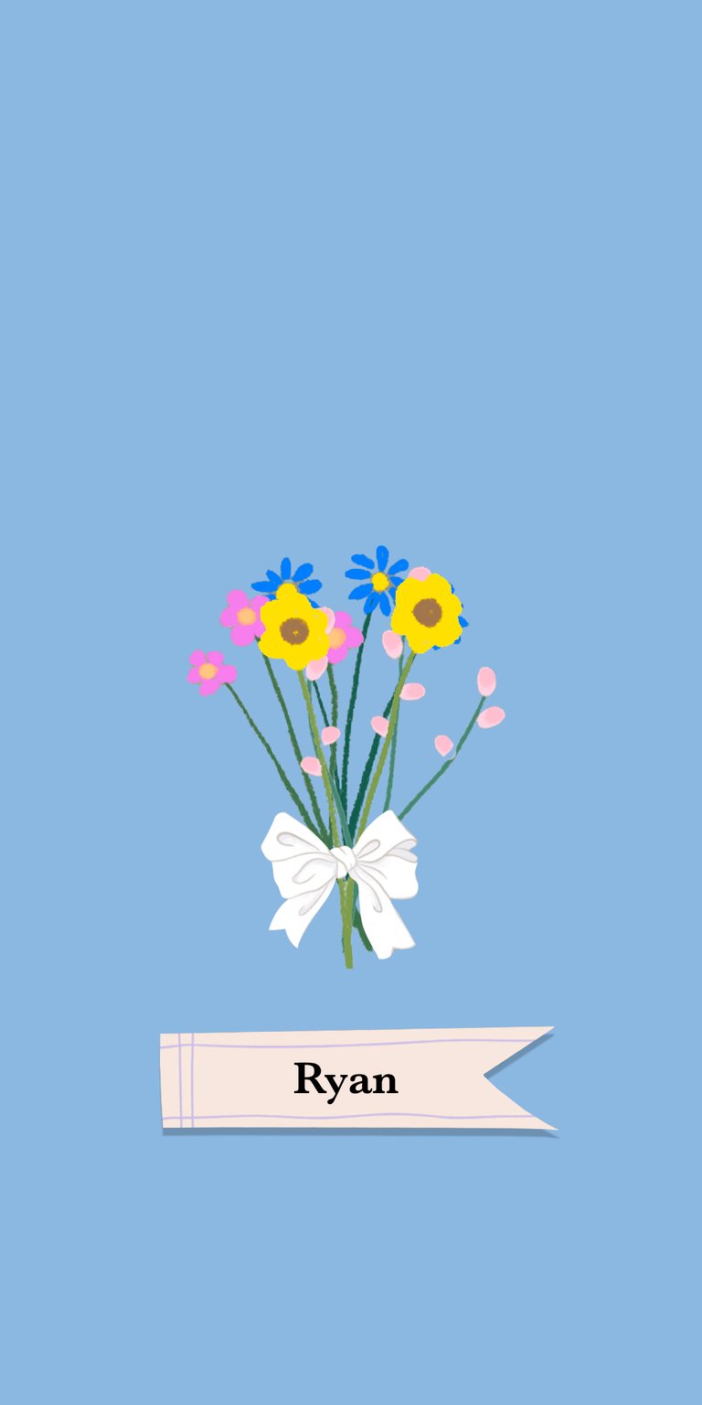 illustration flower yellow white daisy fill bouquet label ribbon ryan