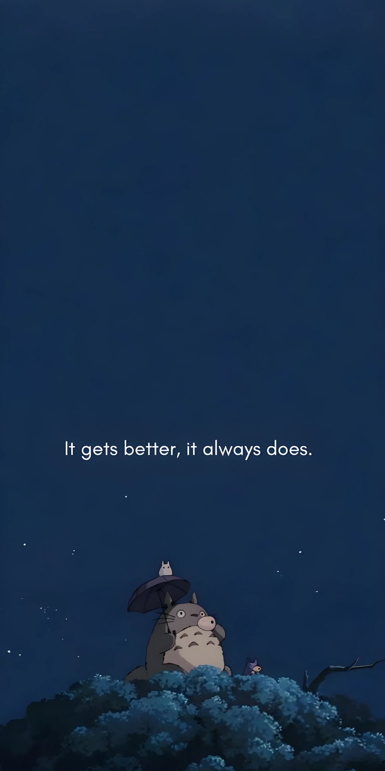 Totoro in the rain wallpaper for iPhone HD