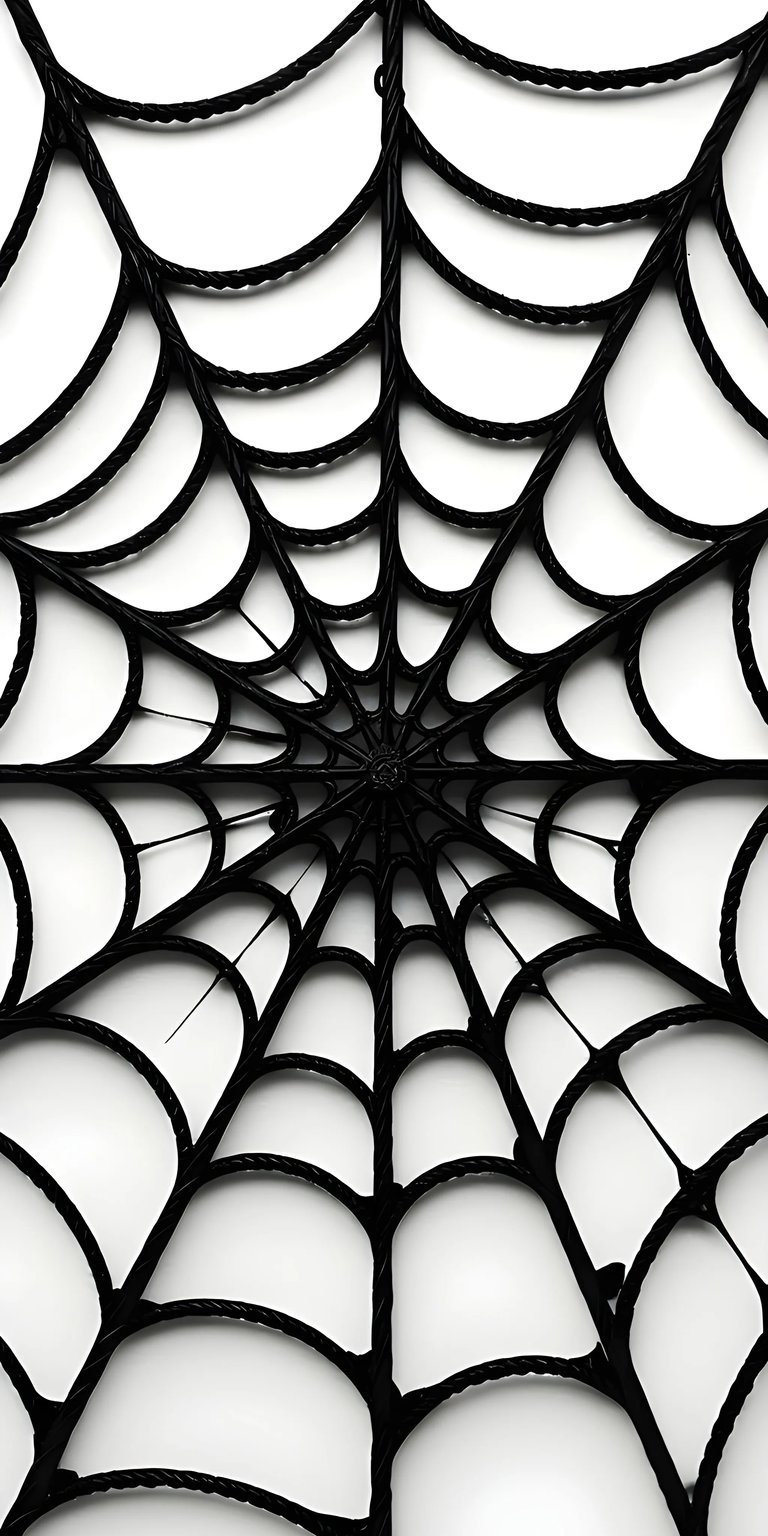 Download this crisp 4K spider web wallpaper for your iPhone, featuring a clean white background and a dark, spiraling web design. This wallpaper is perfect for adding a touch of Halloween to your mobile device.