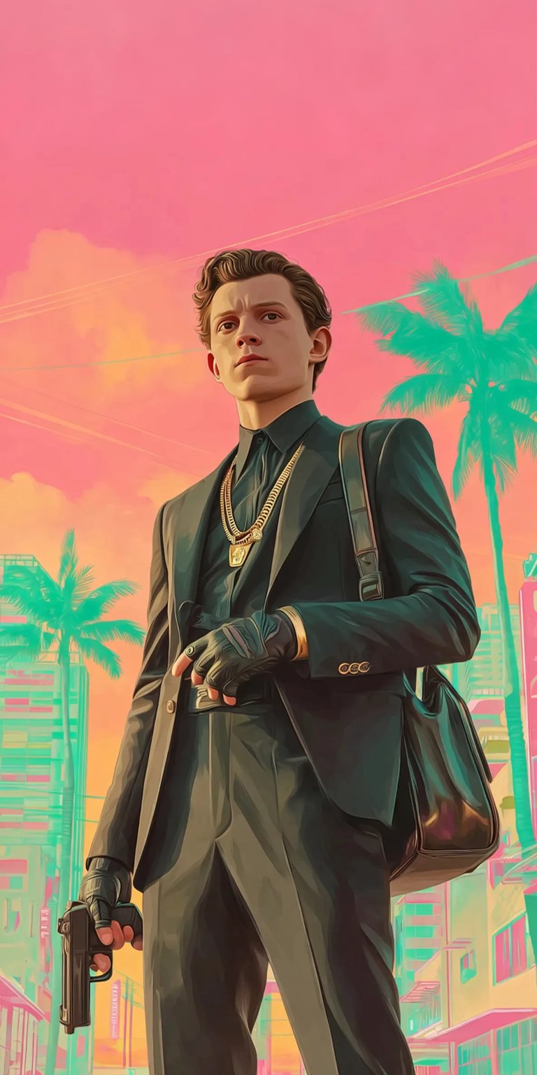 Peter Parker GTA 6 theme iPhone wallpaper HD