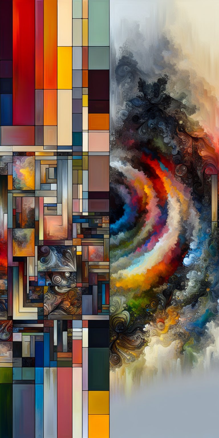 Straight line designs and blurry designs at the other side wallpaper