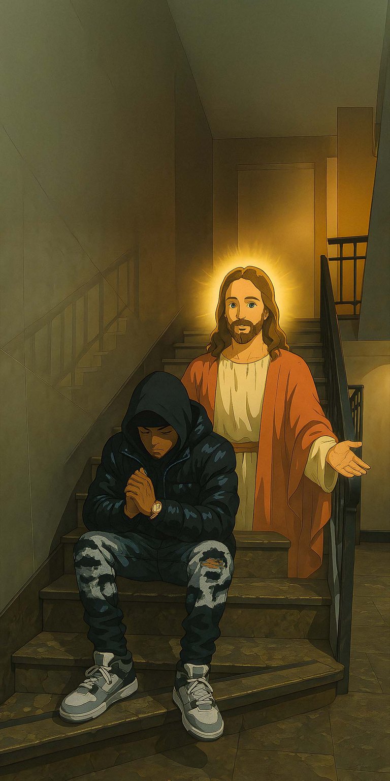 Pray to Jesus ghibli art wallpaper iPhone