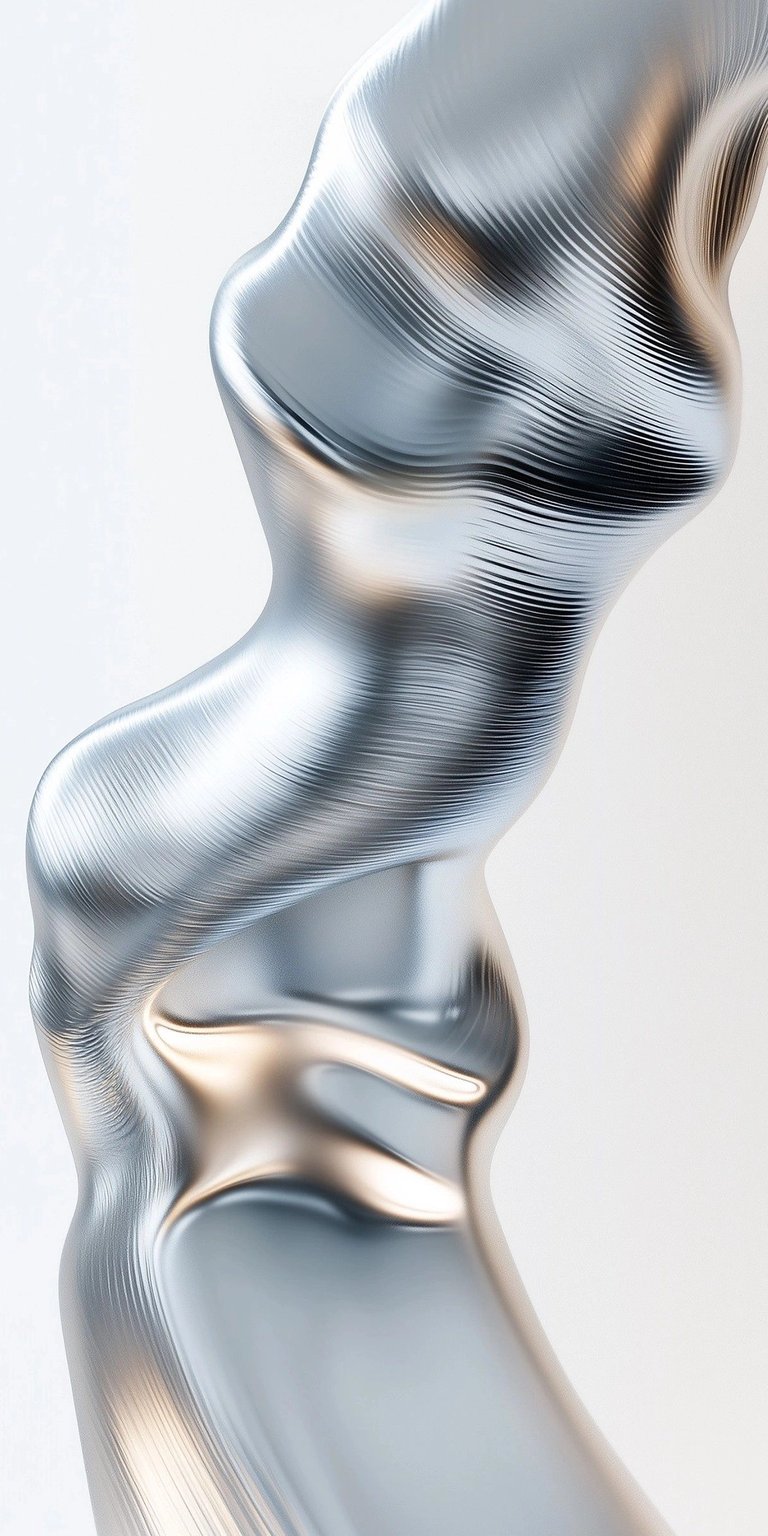 Get this amazing abstract 4K wallpaper for your iPhone, featuring a silver, textured metal sculpture. This wallpaper also showcases the date '14' and subtle icons at the bottom, for a modern look.