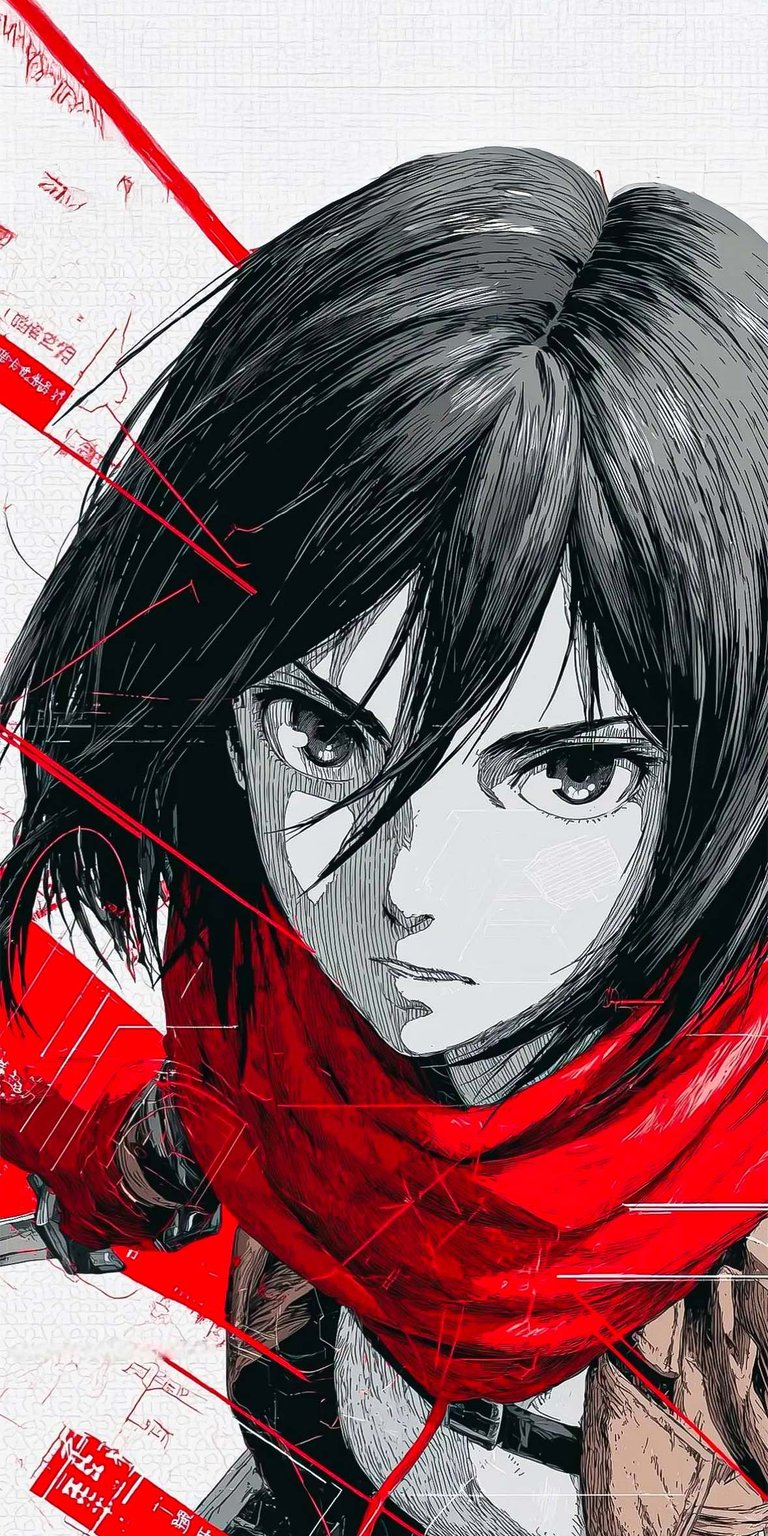 Mikasa Ackerman anime art iPhone wallpaper HD