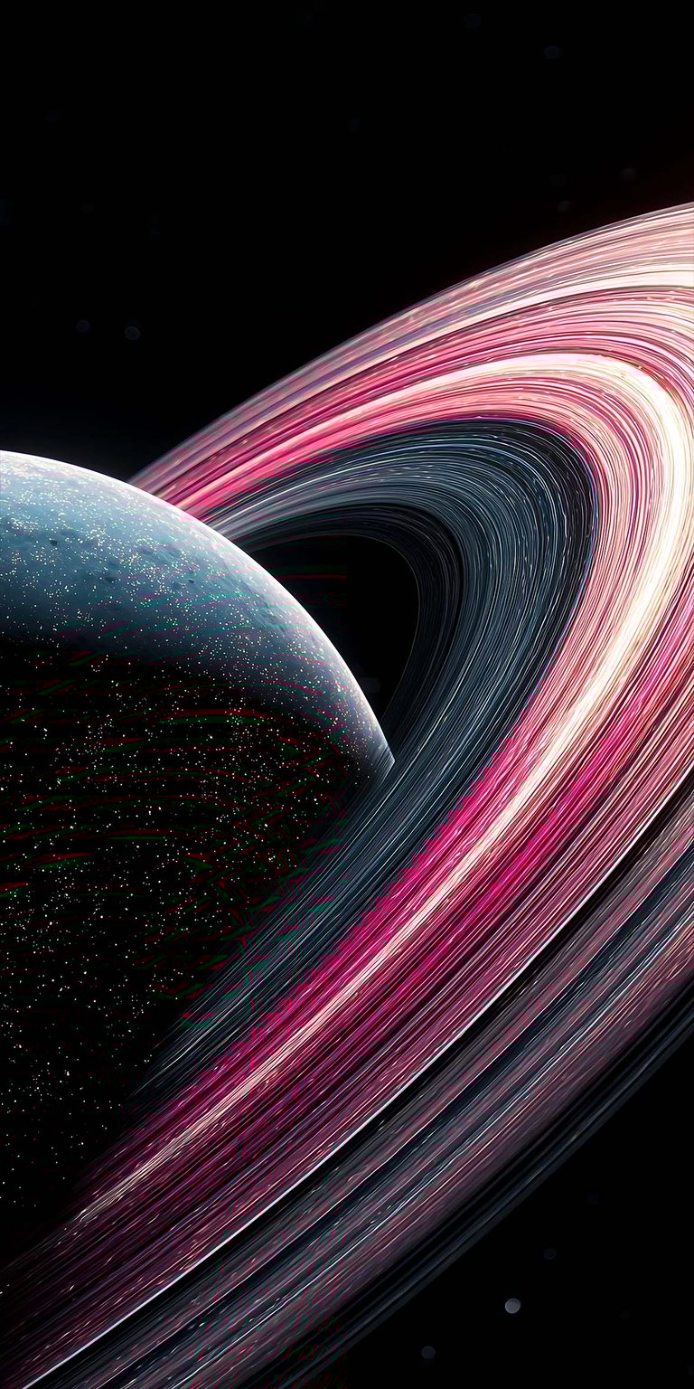 Saturn rings iOS wallpaper 4K
