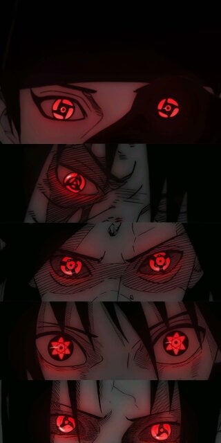 Naruto caracters eyes iPhone wallpaper 4K