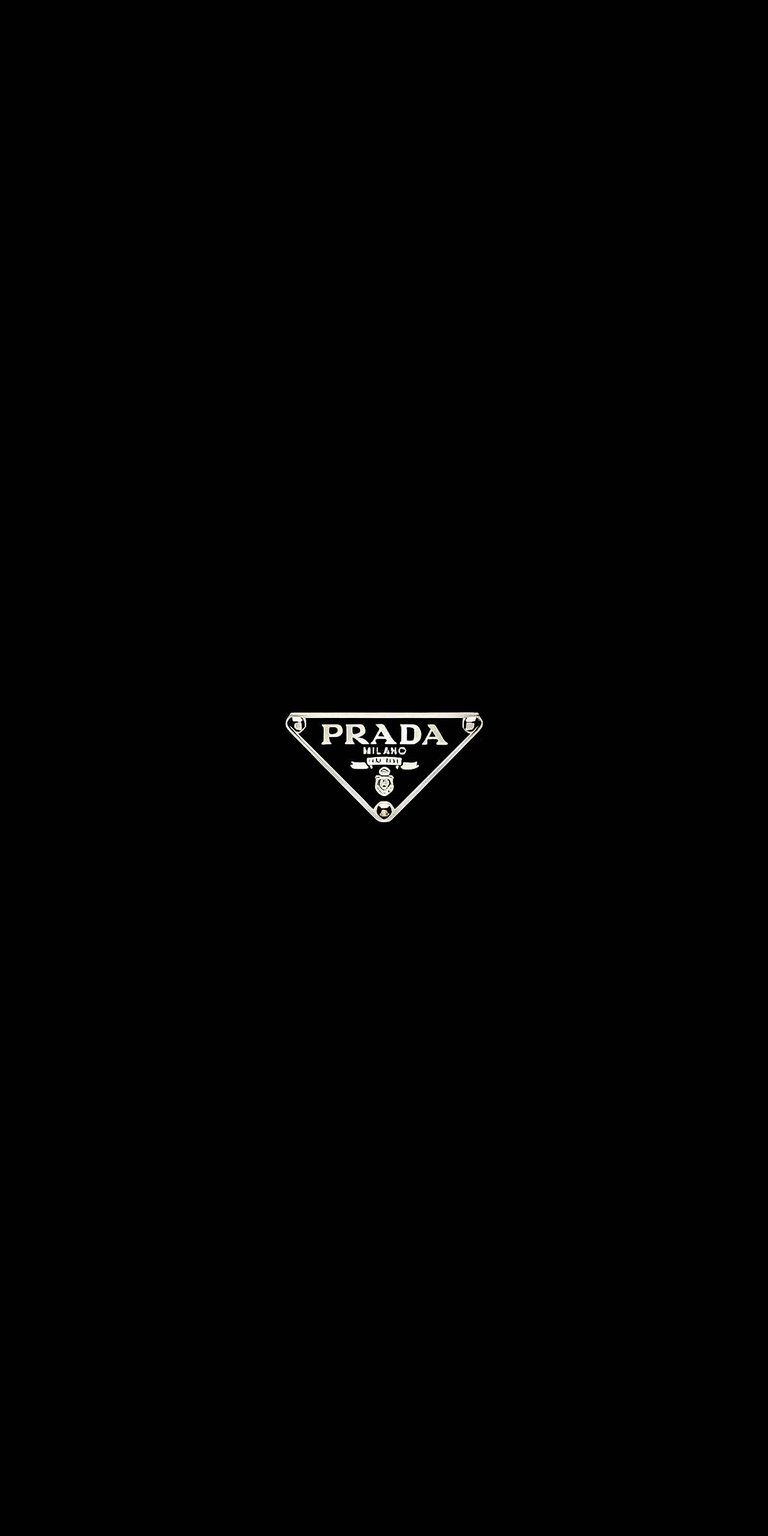 Prada logo with black background wallpaper HD