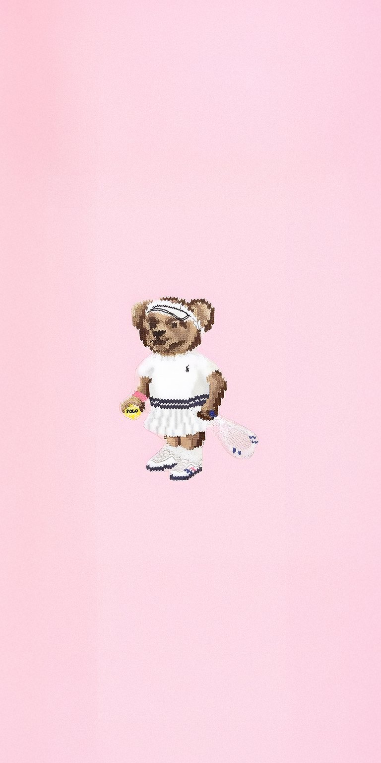 Bear girl pink background wallpaper 4k