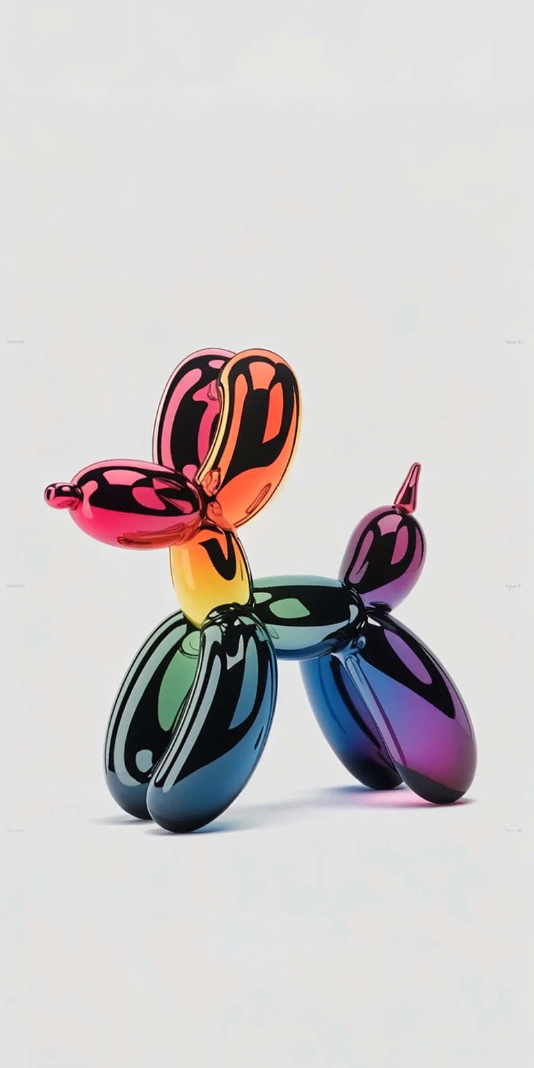 Download this vibrant balloon dog sculpture 4K wallpaper for your iPhone, featuring a playful and shiny balloon animal. This unique wallpaper showcases a gradient of rainbow colors and reflective surfaces, perfect for adding a pop of modern art to your mobile device.