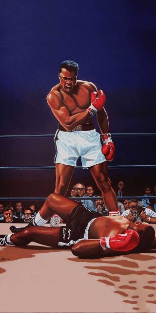 Muhammad Ali vs. Sonny Liston art on the ring fight wallpaper