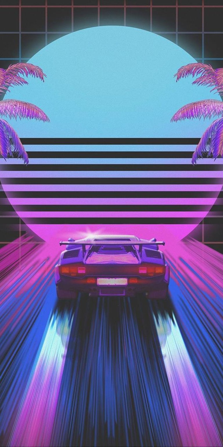 Lamborghini Countach mobile art wallpaper