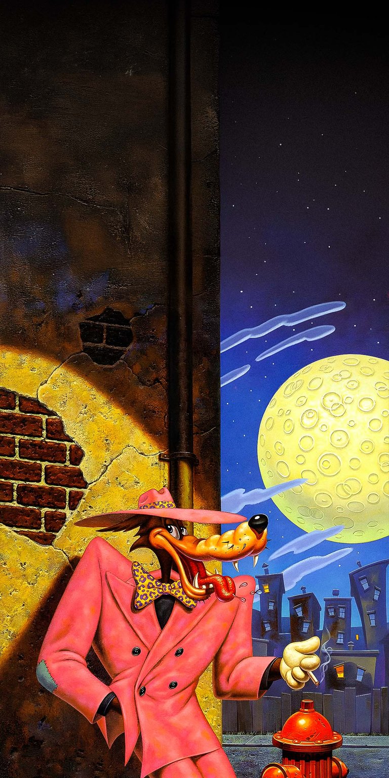 Tex Avery Wolf in pink suit wallpaper 4k iPhone