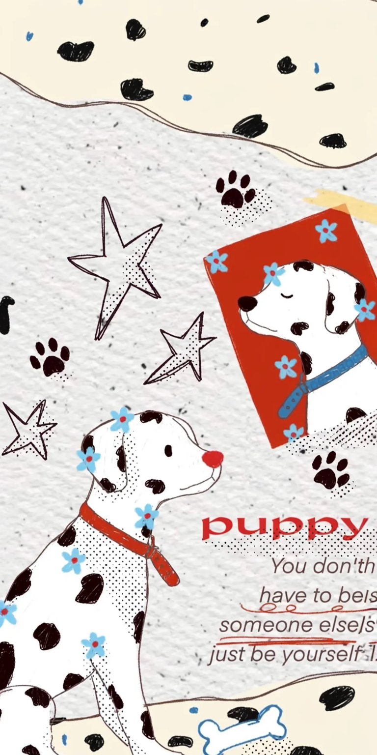 Cartoon dog doodles affirmation iOS wallpaper HD