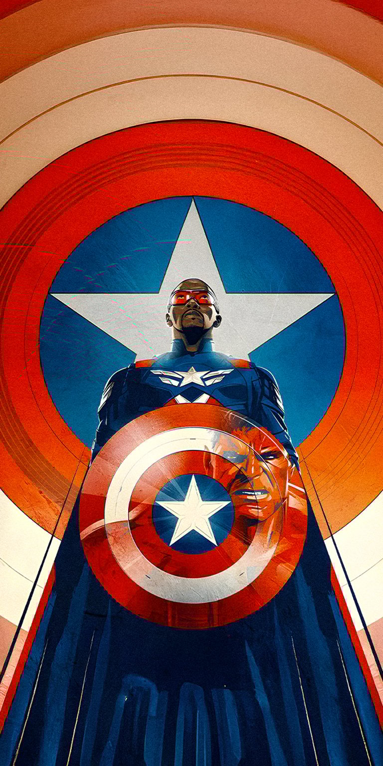 Captain america with logo background art wallpaper