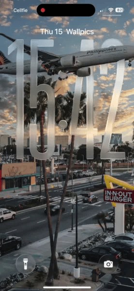 Los Angeles International Airport airplane iOS 26 3D wallpaper 4K